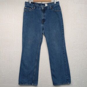 VTG Levi's 519 Jeans Women's 34x31 Blue Flare Low Rise Bootcut Medium Wash 90s